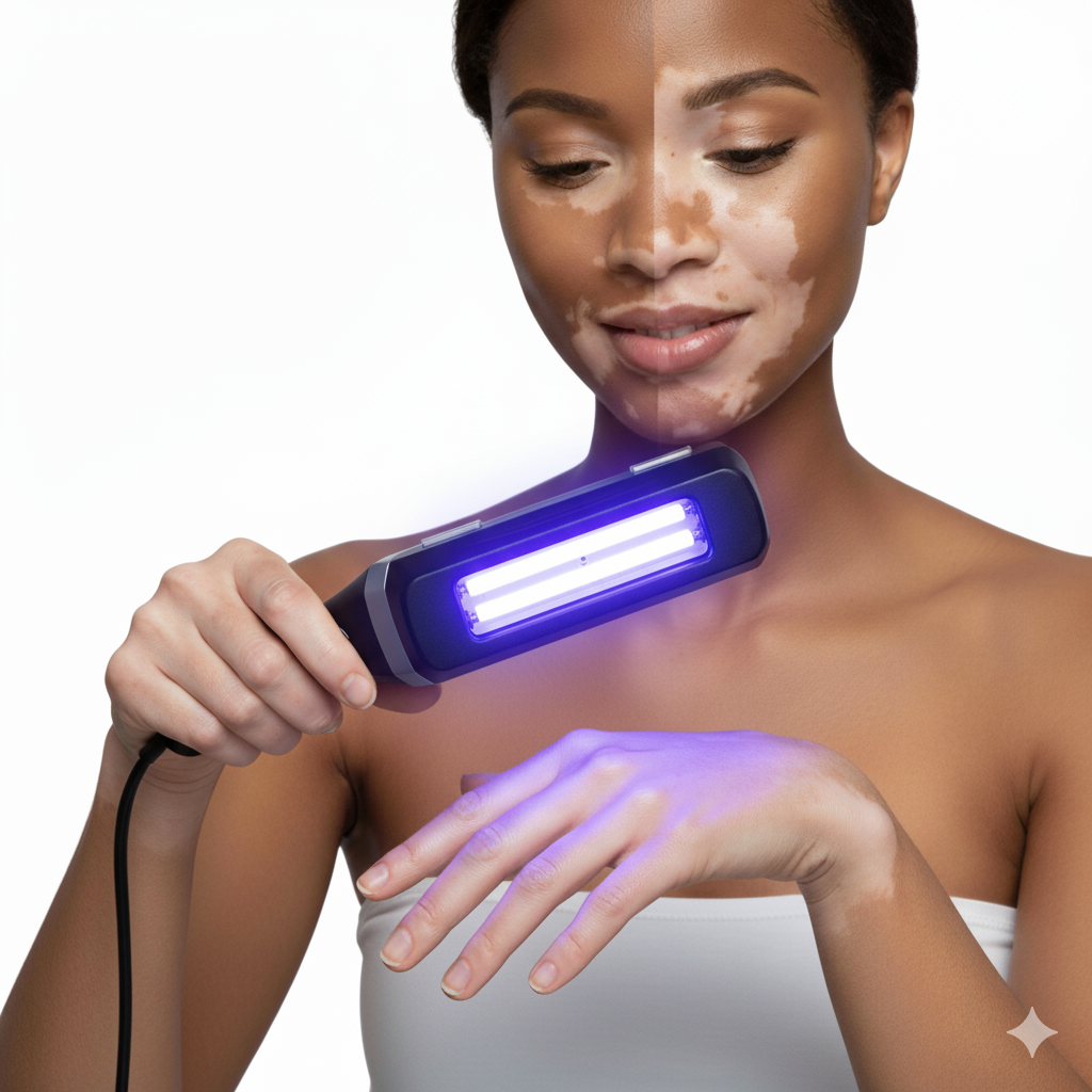 Lámpara UVB Dermalight 80R 311 nm: fototerapia para el vitíligo en casa