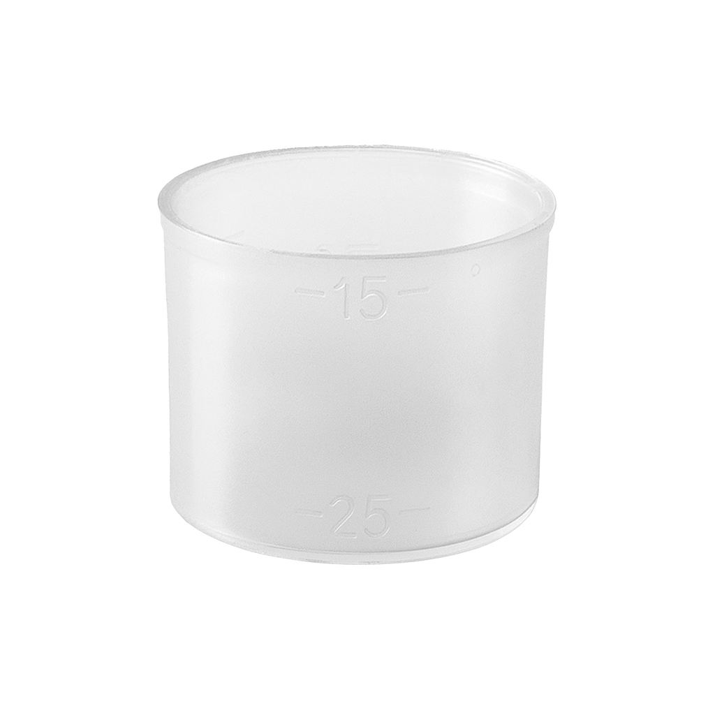 Gobelet doseur 15 ml adaptable bouchon pour lotions Zebratan