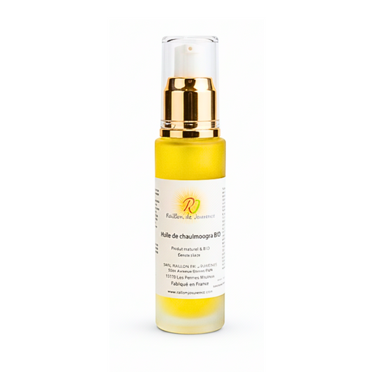 Aceite de Chaulmoogra orgánico 50 ml, elaborado en Francia 